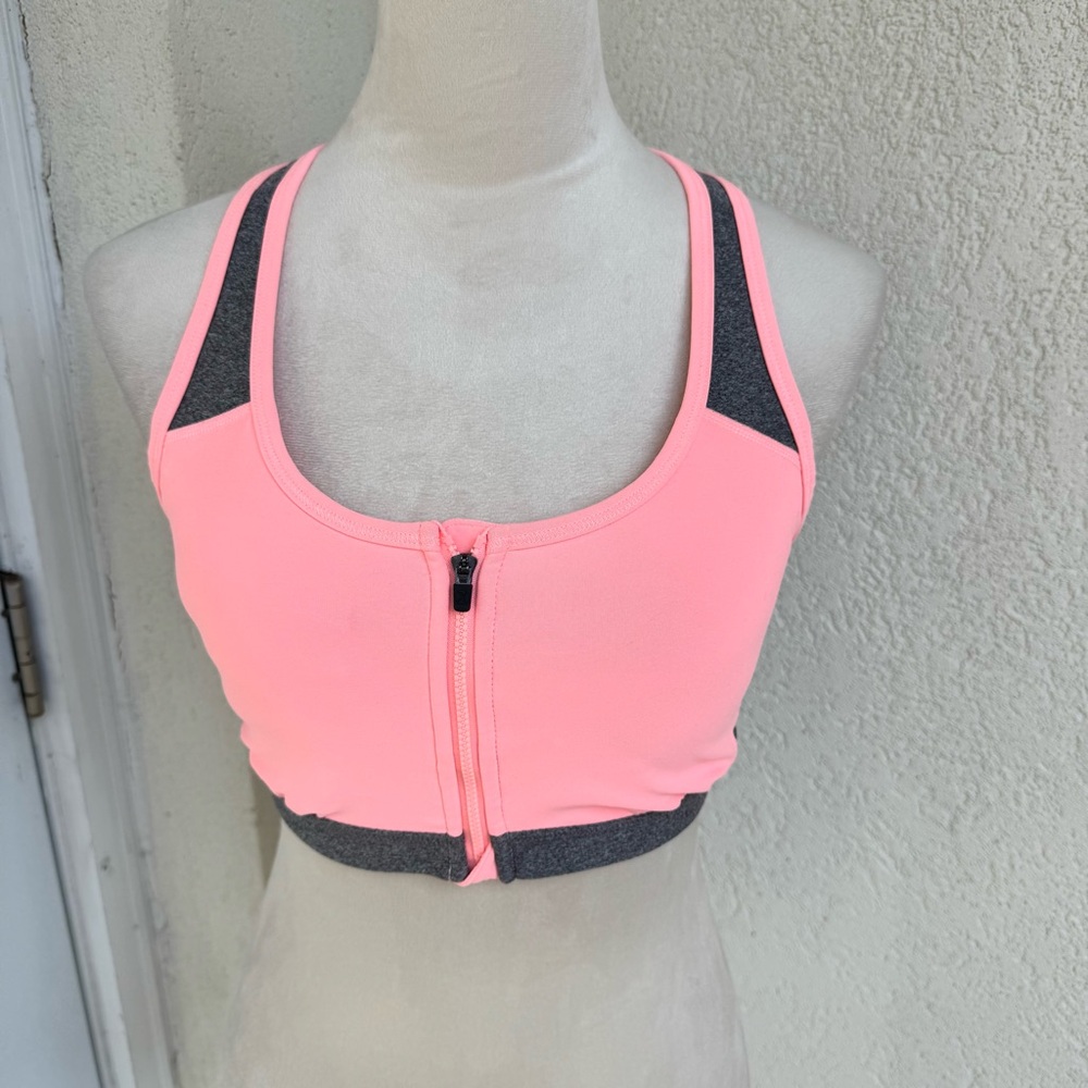 XERSION - Activewear Top. Peach & Dark Grey Size L.‎